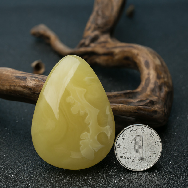 天然蜜蜡水滴挂坠-红掌柜