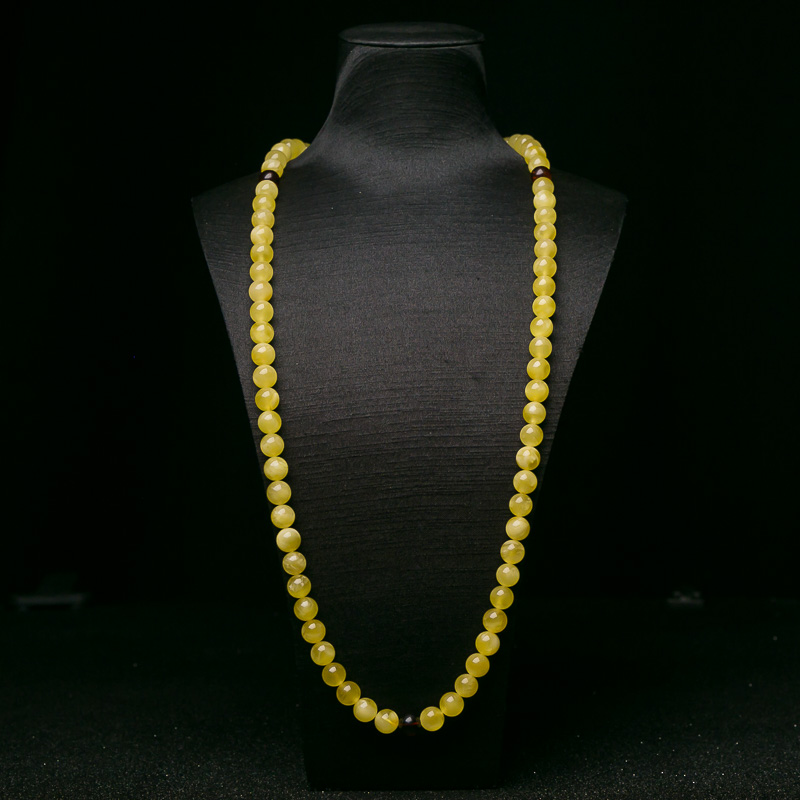 10mm鸡油黄蜜蜡108佛珠-红掌柜