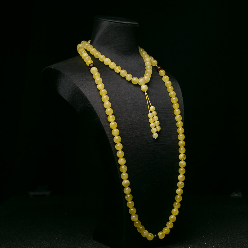 鸡油黄蜜蜡佛珠-红掌柜