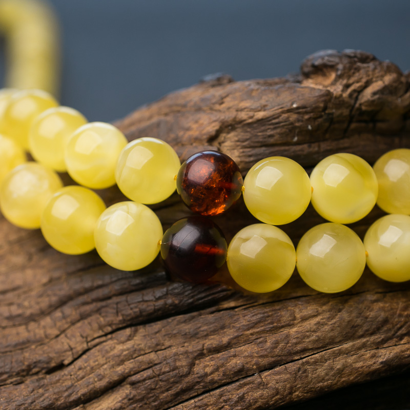 天然蜜蜡佛珠-红掌柜