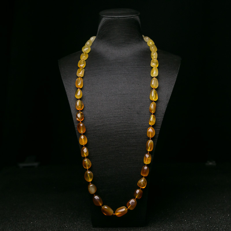 俏色金绞蜜随形项链-红掌柜