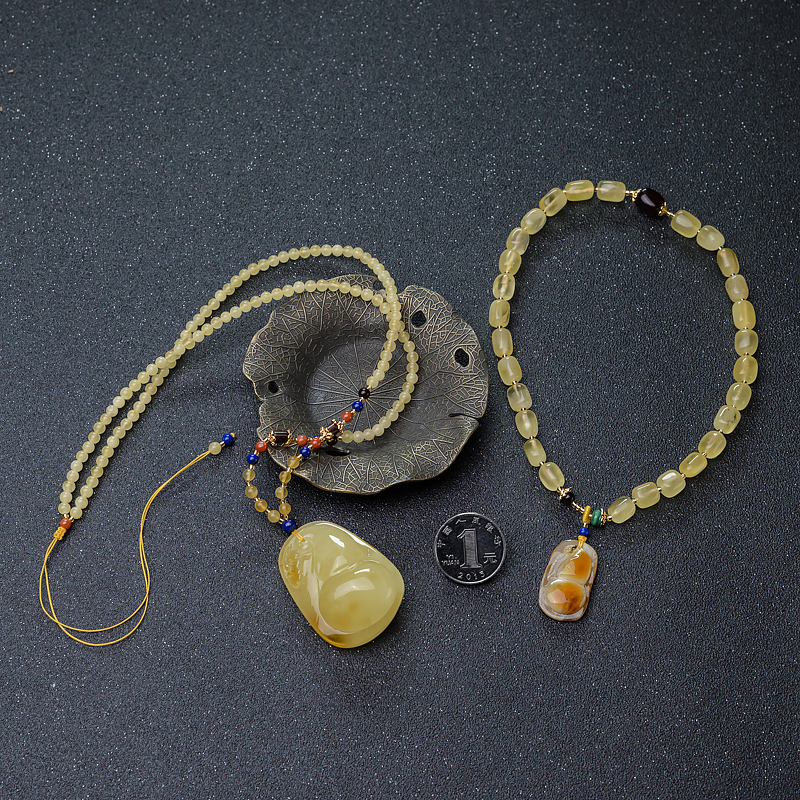 天然蜜蜡葫芦套装-红掌柜