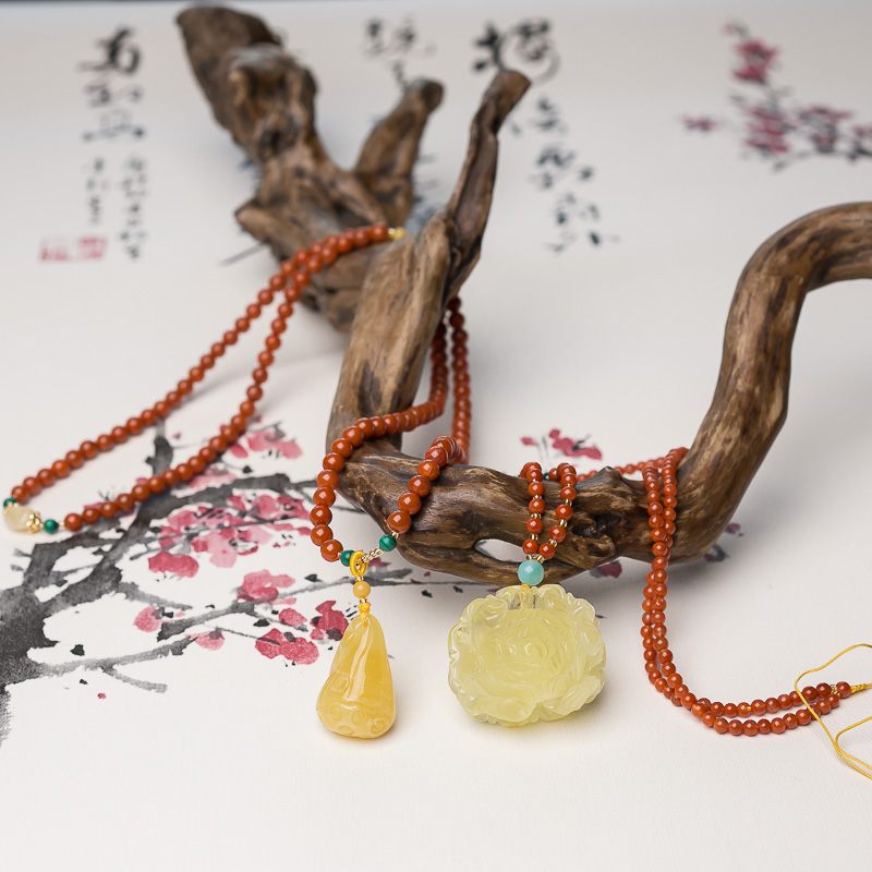 天然蜜蜡2018幸运套装（两件）-红掌柜