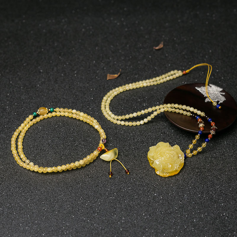 蜜蜡套装（两件）-红掌柜