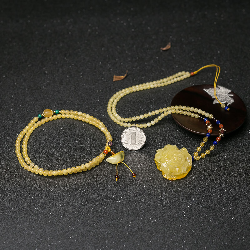 蜜蜡套装-红掌柜