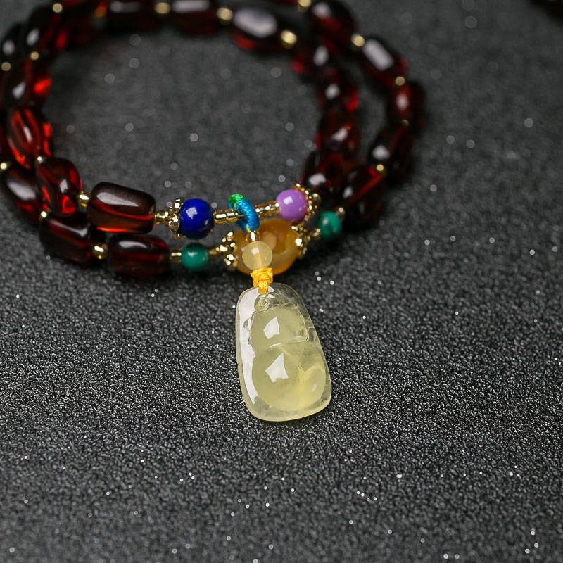 波罗的海天然蜜蜡套装-红掌柜