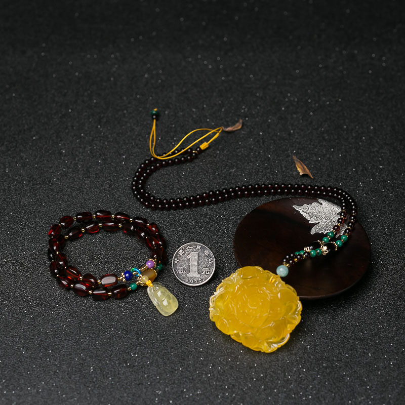 蜜蜡套装-红掌柜