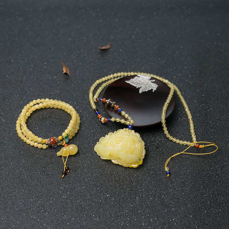 蜜蜡套装（两件）-红掌柜