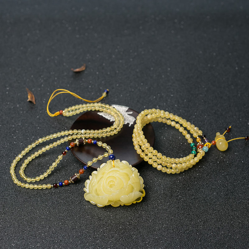 蜜蜡套装-红掌柜