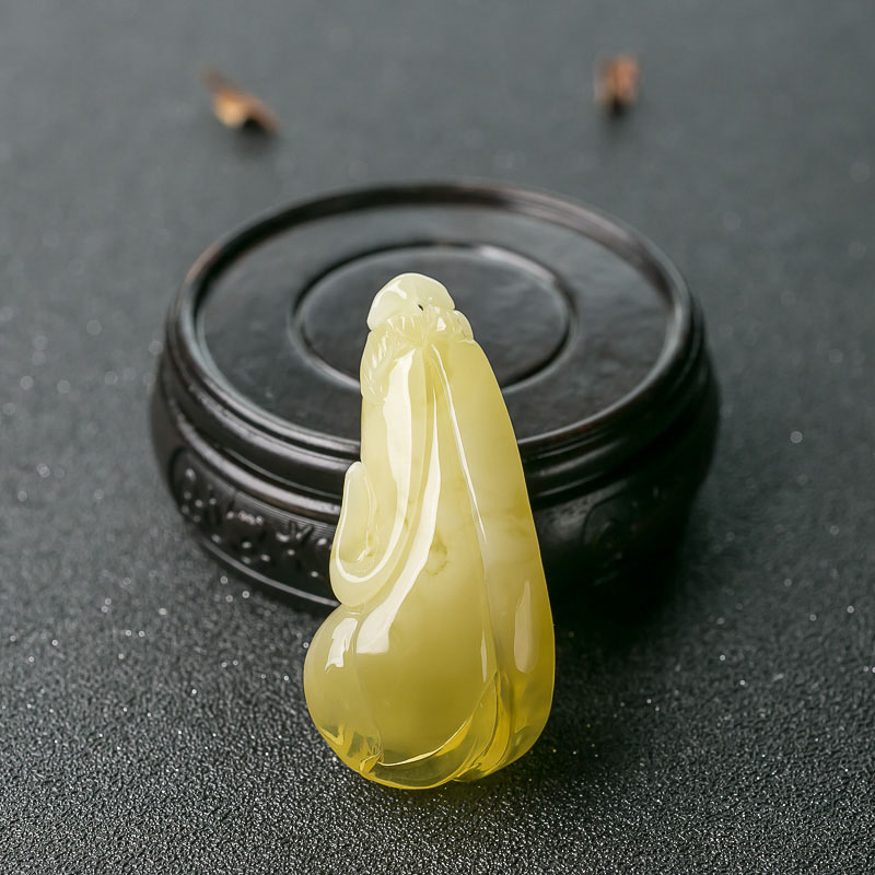 天然蜜蜡玉兰花吊坠-红掌柜