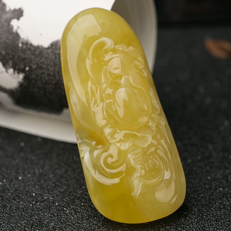 波罗的海天然蜜蜡花开富贵吊坠-红掌柜