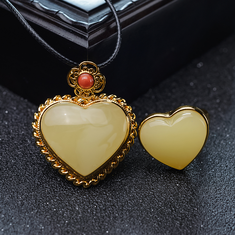 天然蜜蜡套装-红掌柜