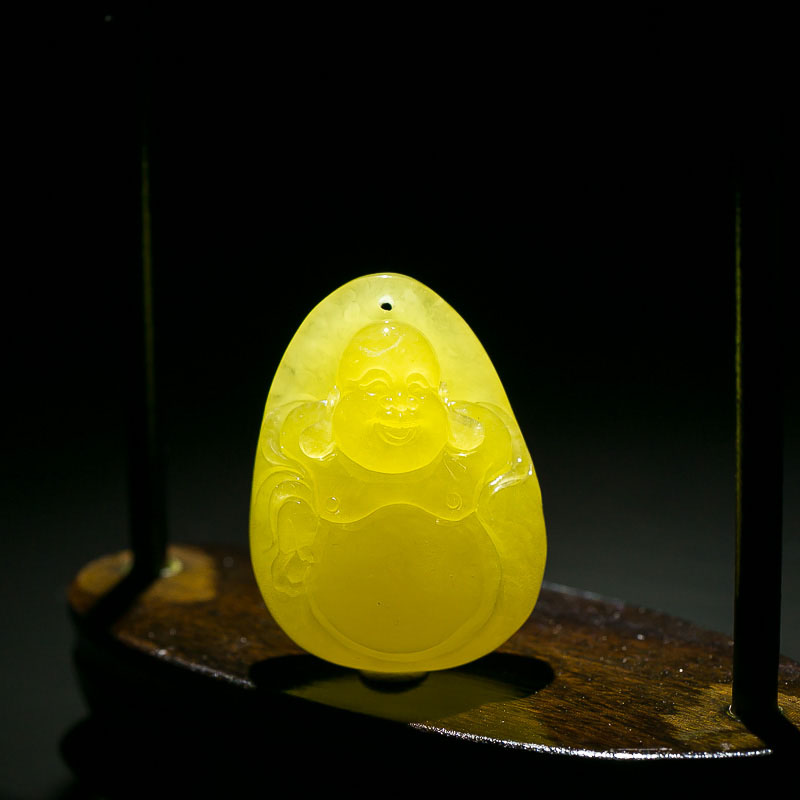 天然蜜蜡弥勒佛挂坠-红掌柜