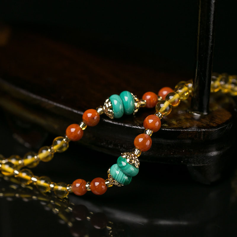 带皮鸡油黄蜜蜡牡丹花项链-红掌柜