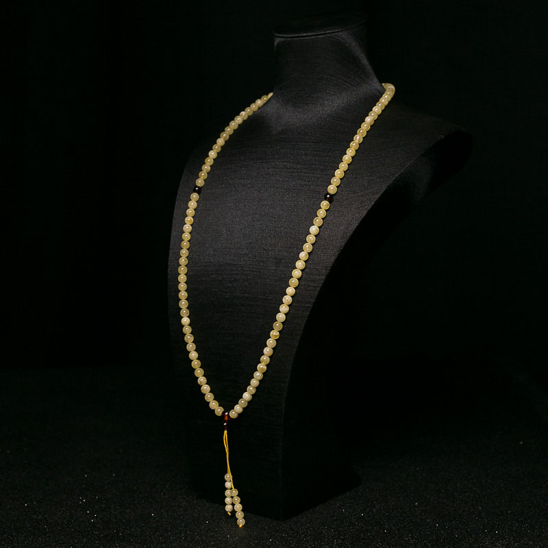 鸡油黄蜜蜡108佛珠-红掌柜