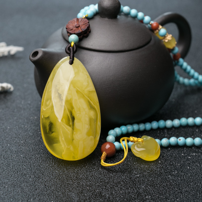 鸡油黄金绞蜜随形项链-红掌柜