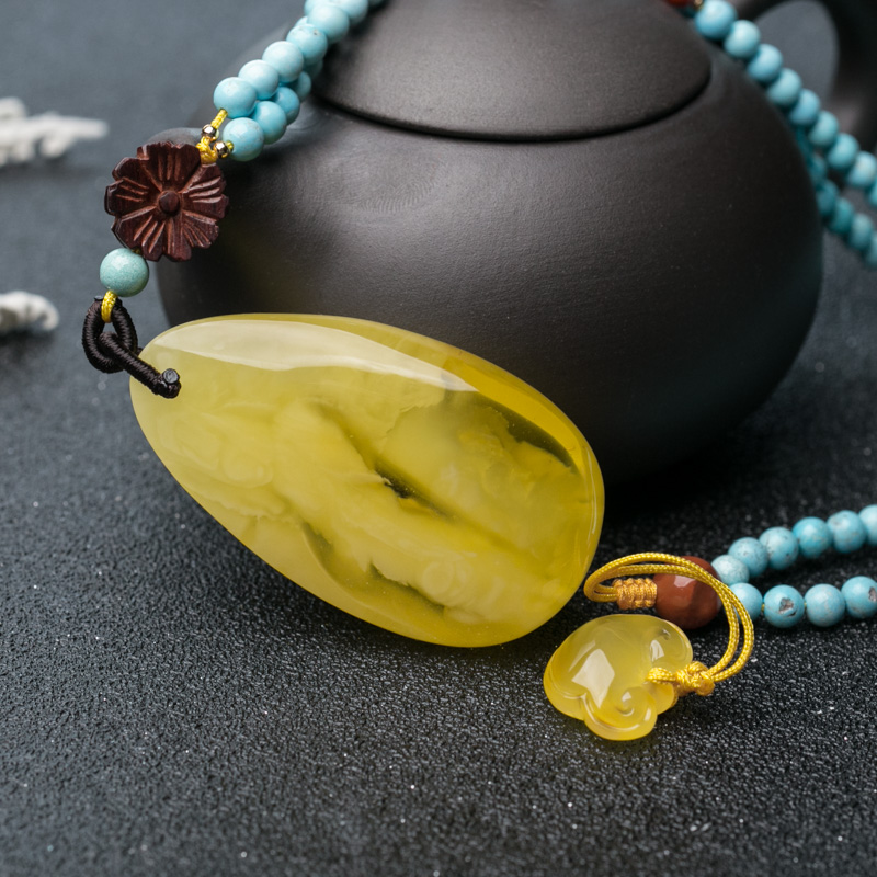 蜜蜡随形吊坠-红掌柜