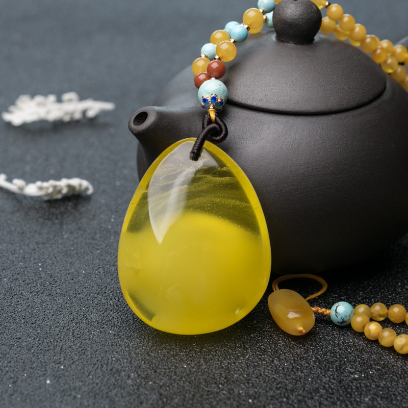 鸡油黄金绞蜜随形项链-红掌柜