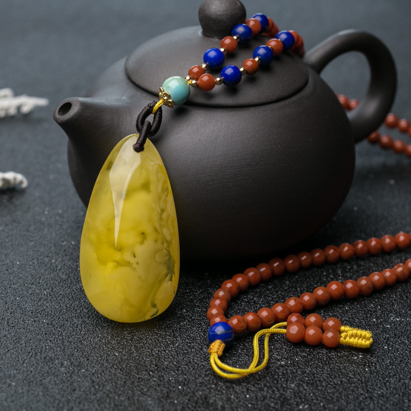 鸡油黄金绞蜜随形项链-红掌柜