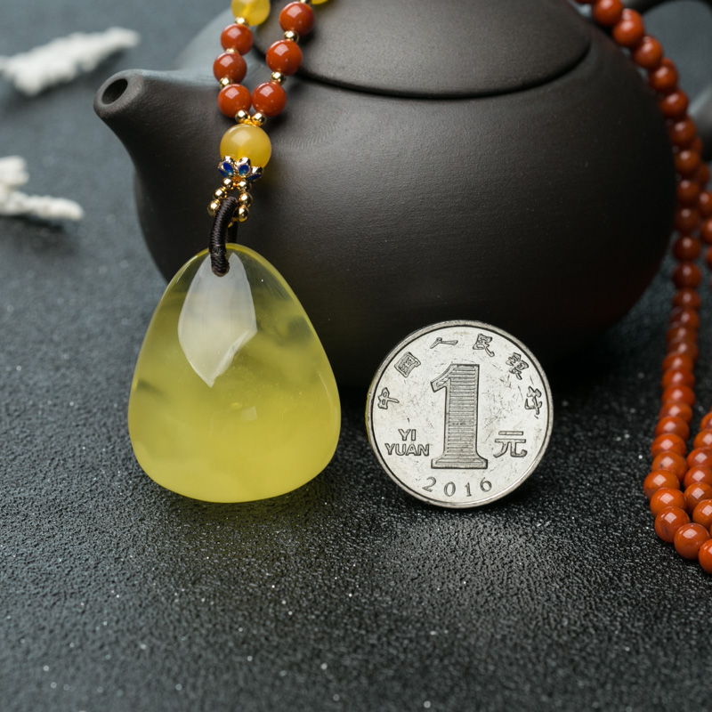 鸡油黄金绞蜜随形项链-红掌柜