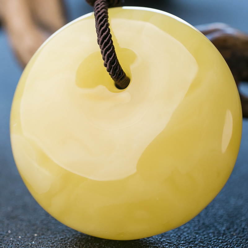 天然蜜蜡平安扣吊坠-红掌柜