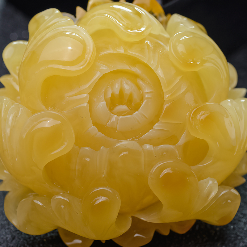 俄罗斯天然鸡油黄蜜蜡吊坠-红掌柜