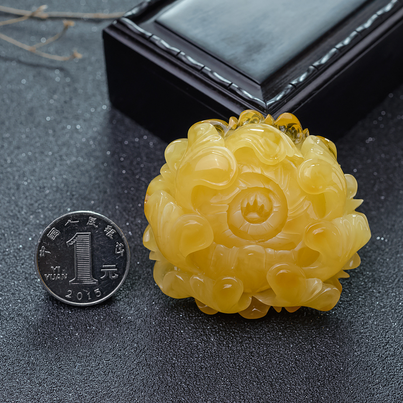 鸡油黄蜜蜡吊坠-红掌柜