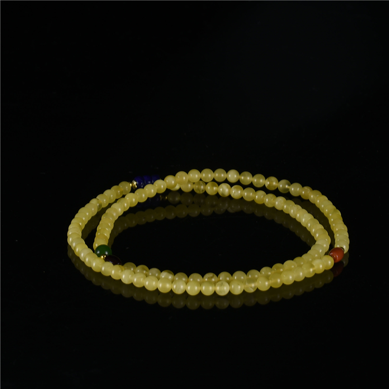 波罗的海天然蜜蜡108佛珠多圈手串-红掌柜