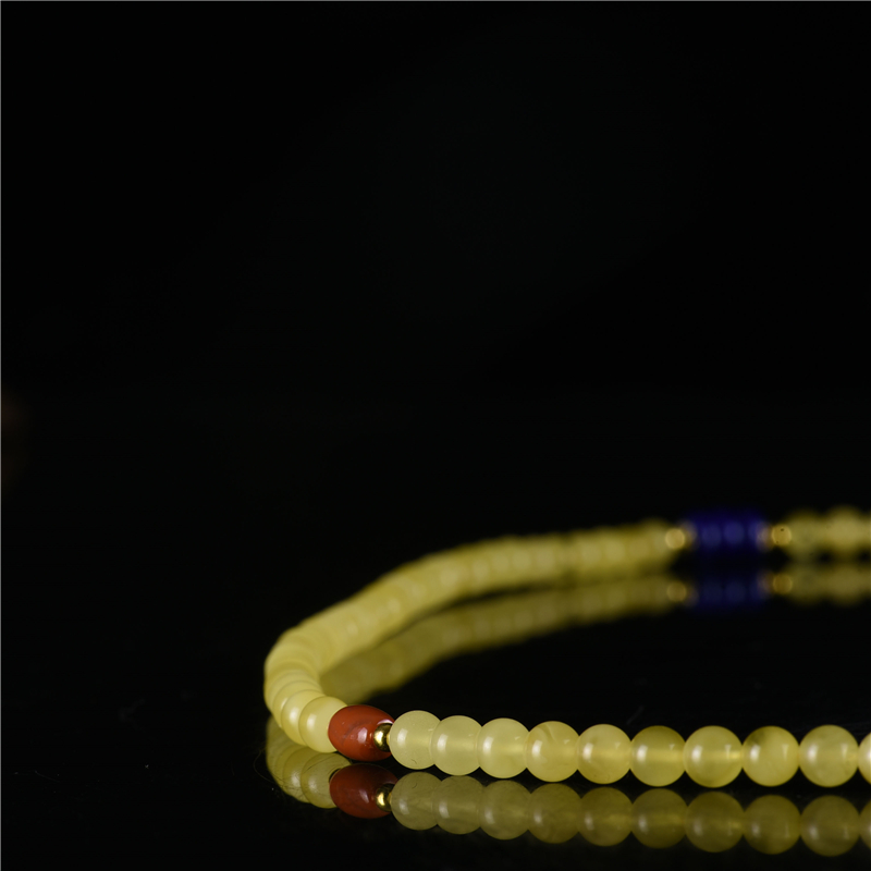 波罗的海天然柠檬黄蜜蜡佛珠多圈手串-红掌柜