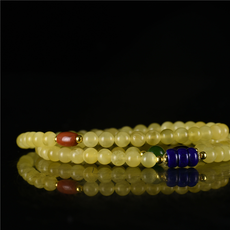 波罗的海天然柠檬黄蜜蜡108多圈手串-红掌柜