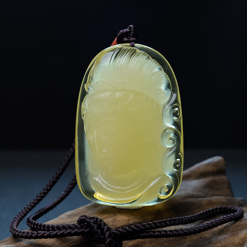 柠檬黄金绞蜜观音吊坠-红掌柜