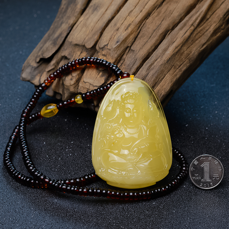 波罗的海柠檬黄蜜蜡项链-红掌柜