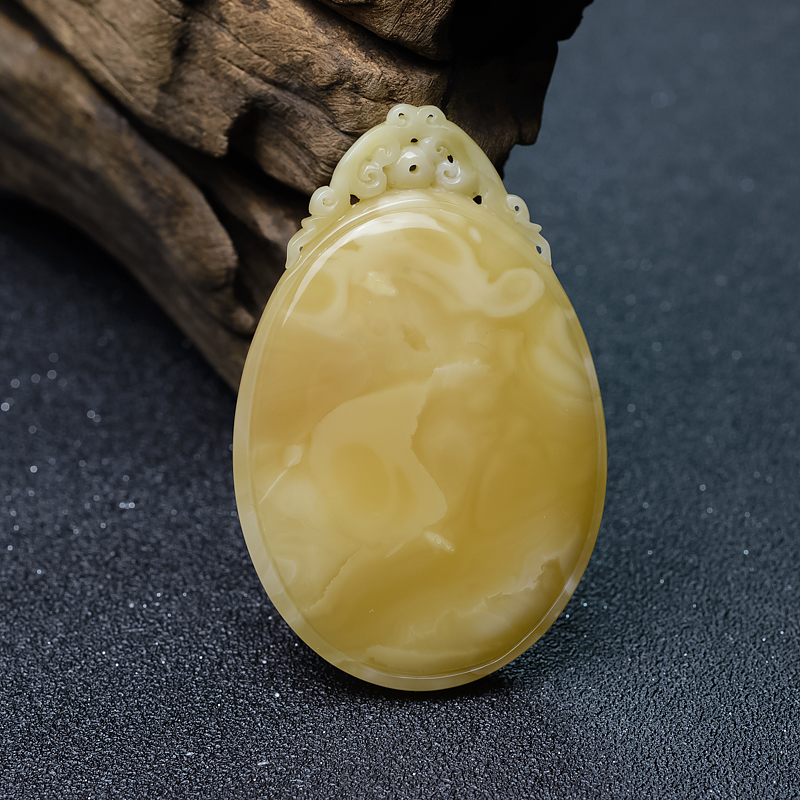 天然蜜蜡蛋面形吊坠-红掌柜