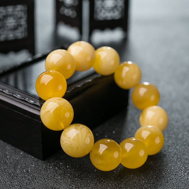 蜜蜡单圈手串-红掌柜