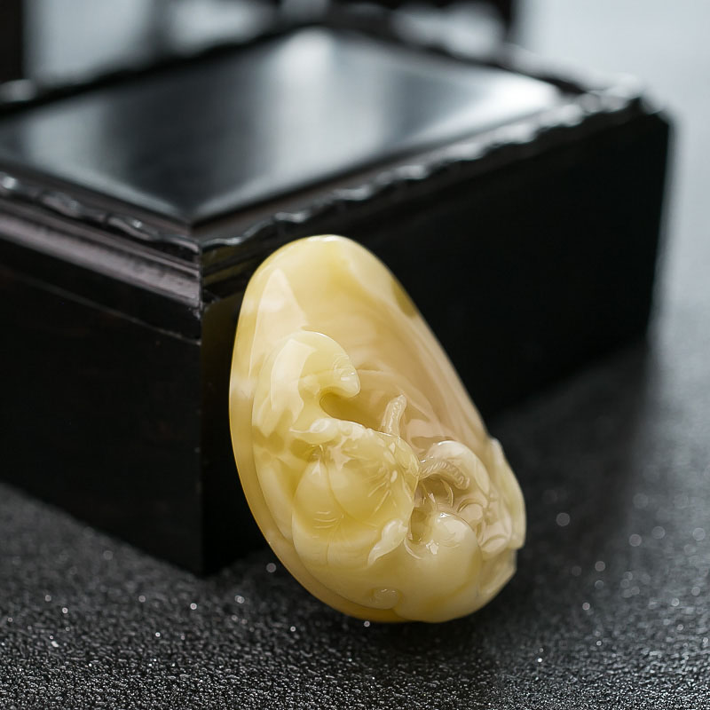 天然蜜蜡福在眼前吊坠-红掌柜