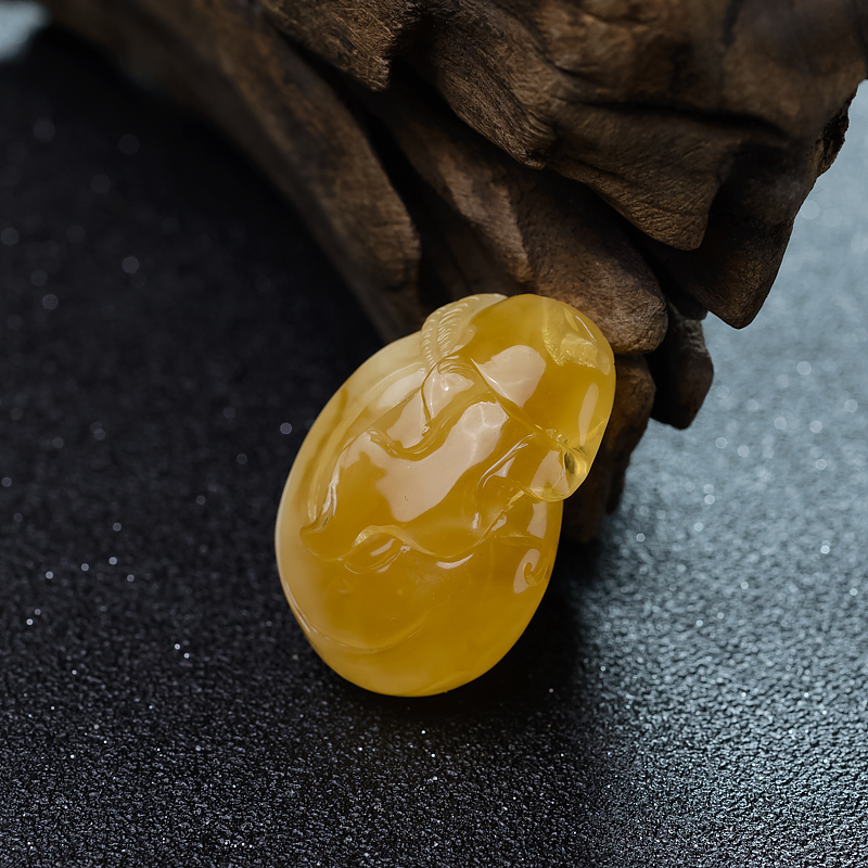 蜜蜡钱袋吊坠-红掌柜