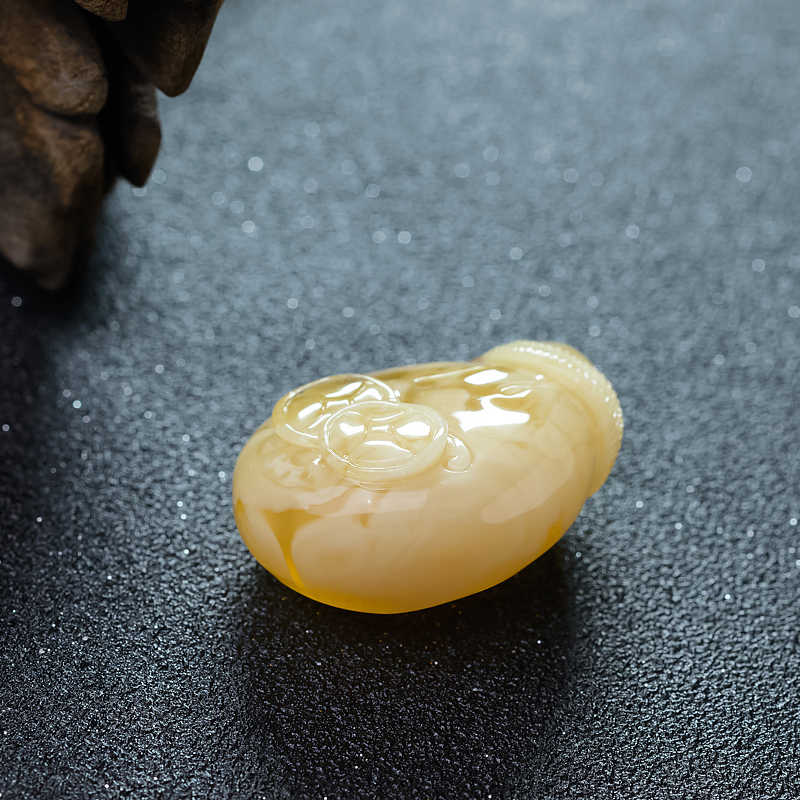 天然蜜蜡钱袋吊坠-红掌柜