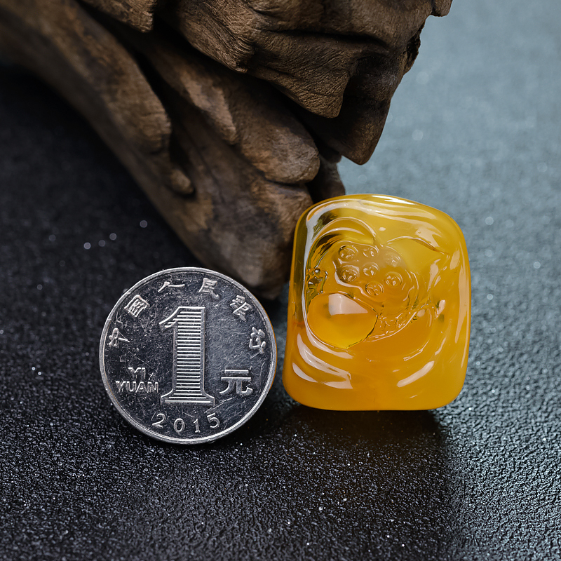 鸡油黄蜜蜡吊坠-红掌柜