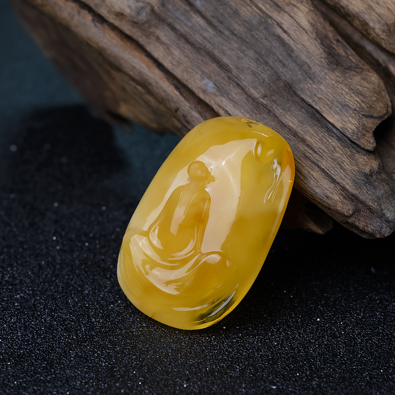 蜜蜡悟道吊坠-红掌柜