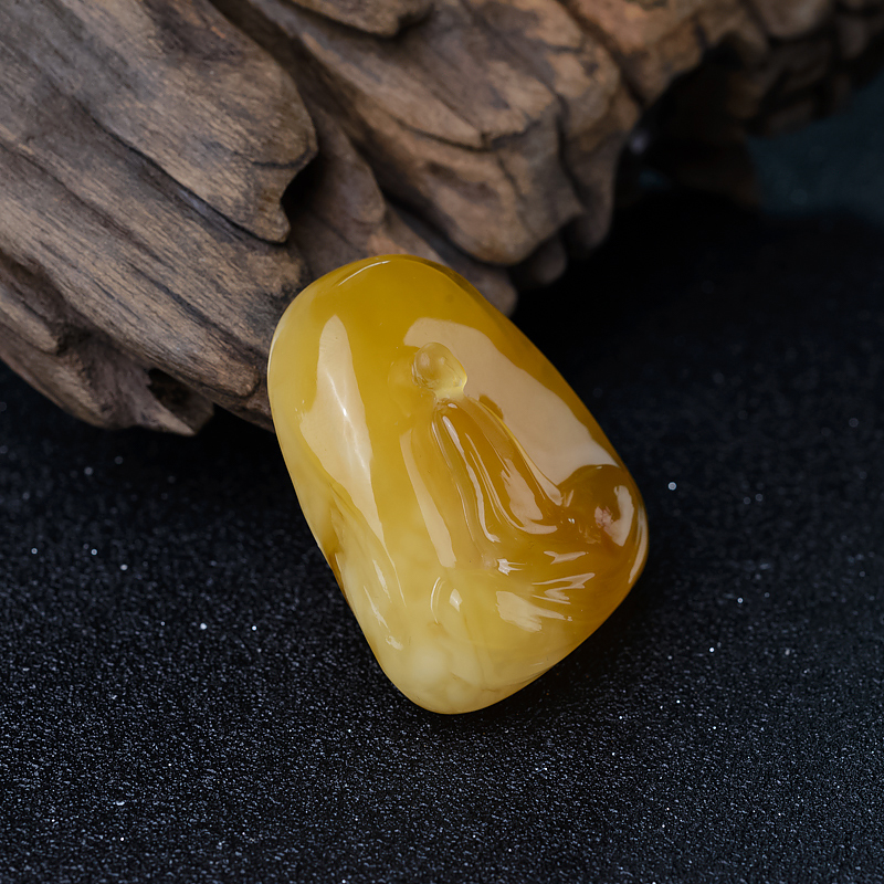 鸡油黄蜜蜡吊坠-红掌柜