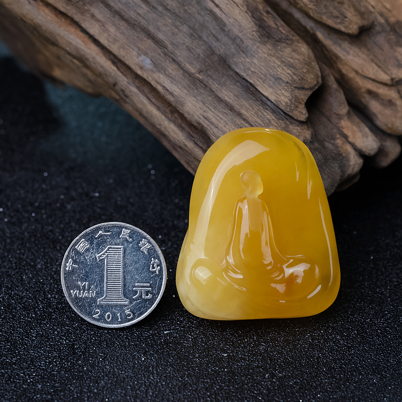 蜜蜡悟道吊坠-红掌柜