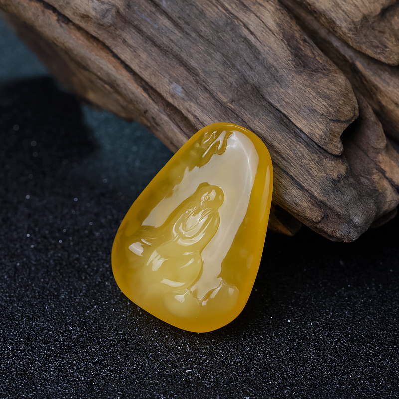 蜜蜡悟道吊坠-红掌柜