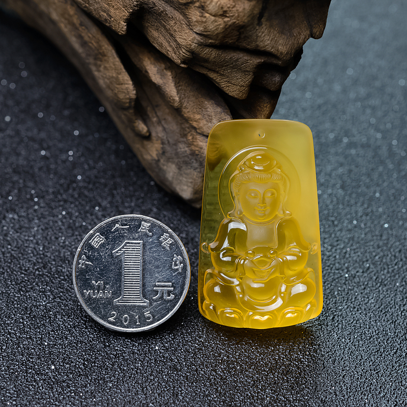 鸡油黄蜜蜡吊坠-红掌柜