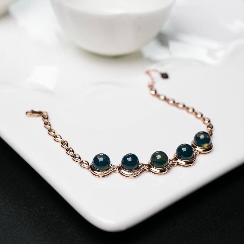 天然多米蓝珀手链-红掌柜