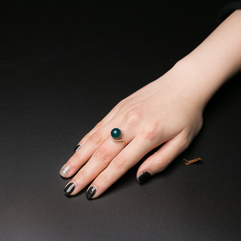 多米尼加蓝珀戒指-红掌柜