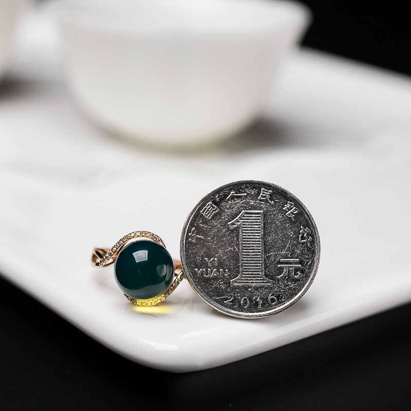 多米蓝珀戒指-红掌柜