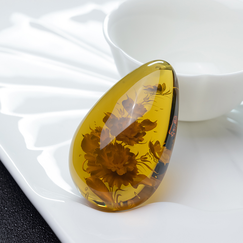 墨西哥蓝珀吊坠-红掌柜