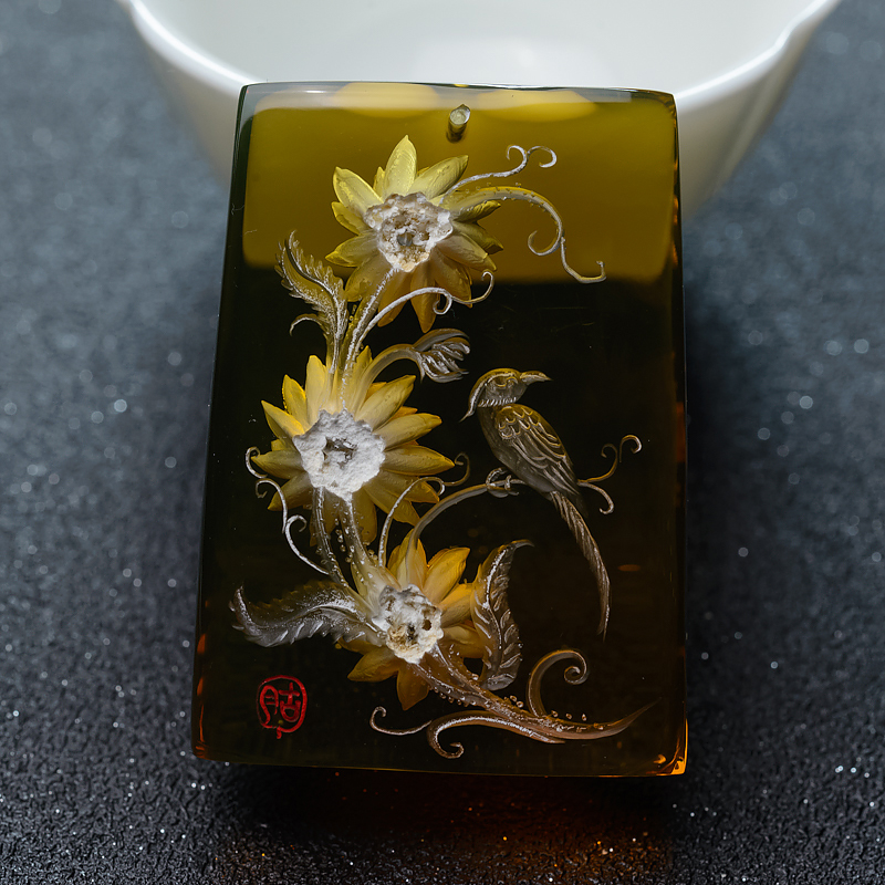 蓝珀鸟语花香-红掌柜