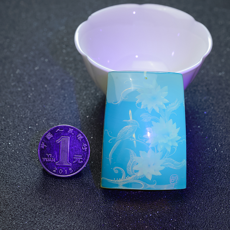 天然蓝珀吊坠-红掌柜