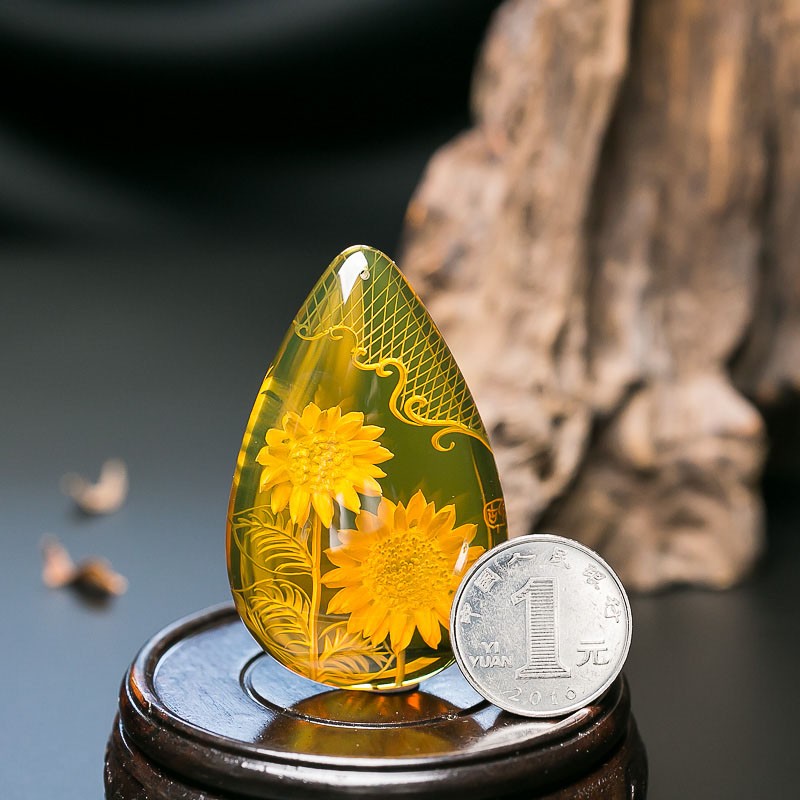 蓝珀吊坠-红掌柜